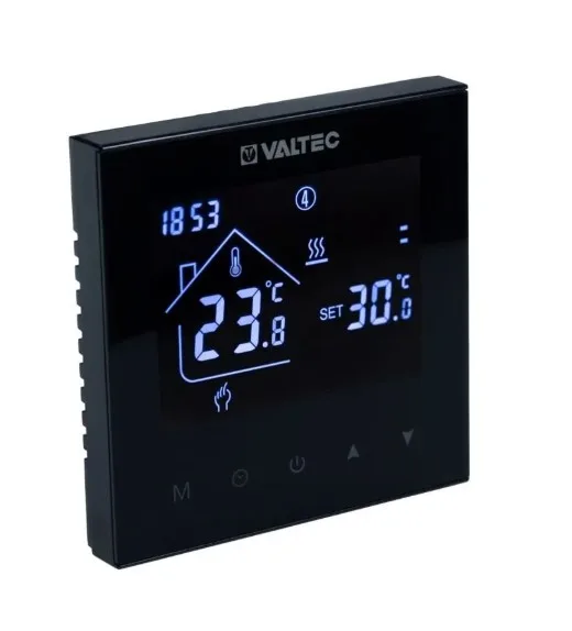 Хронотермостат VALTEC электронный, комнатный, двухконтурный, черный