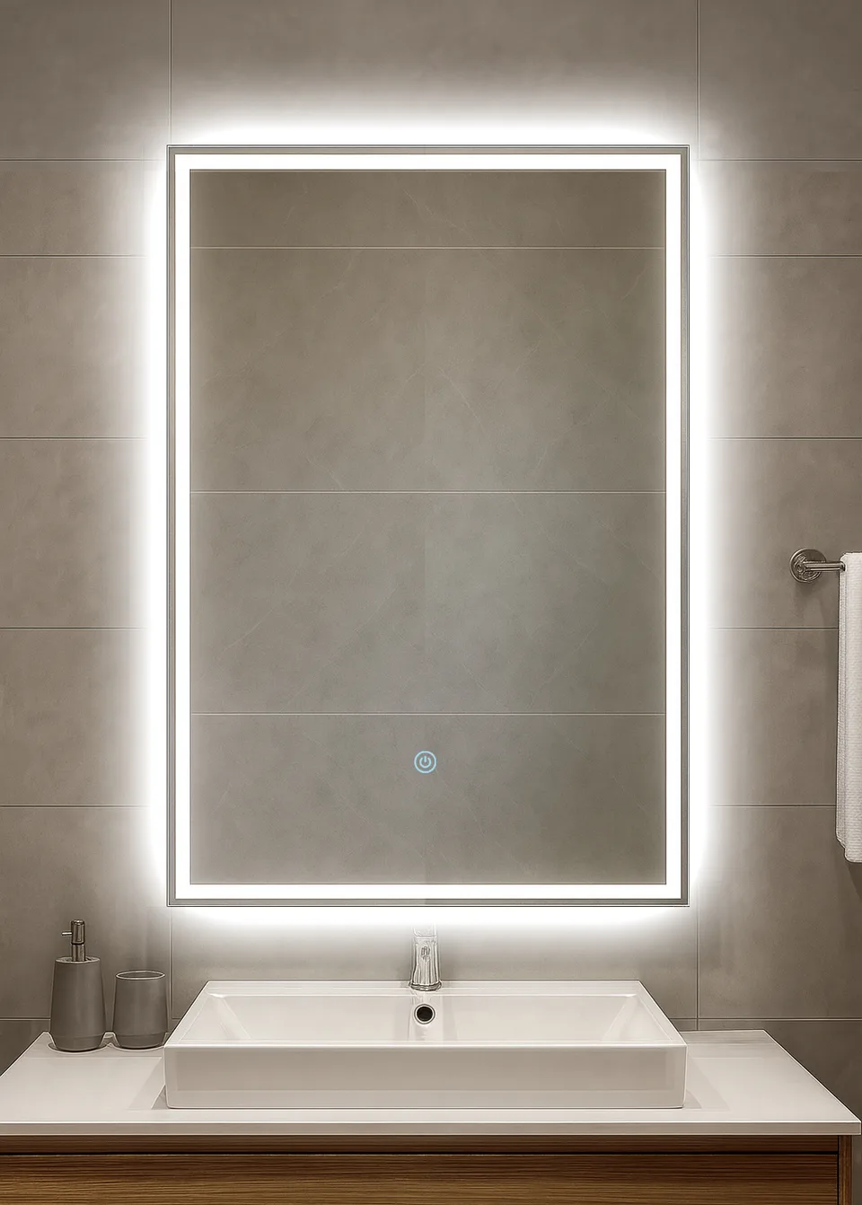 Зеркало  550х800 Solo Eco с LED подсветкой и сенсорным выкл.Кайман Glassiko