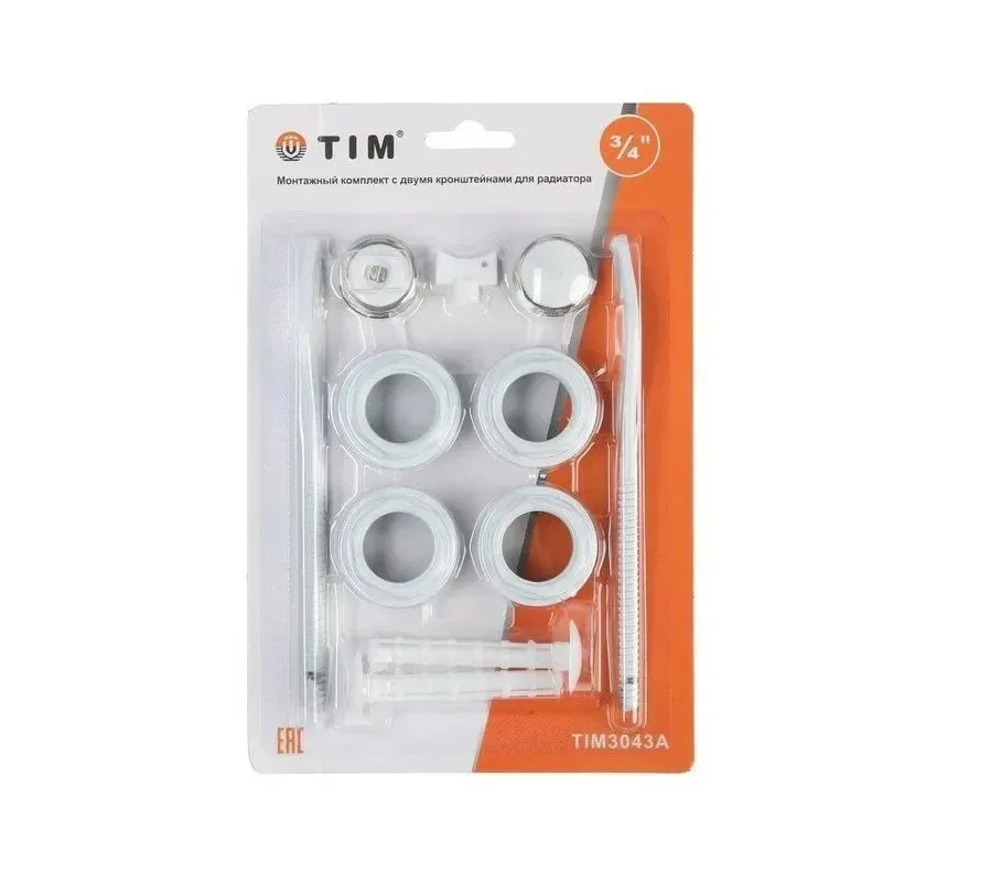 Комплект радиаторный 3/4 с 2-мя  креплениями TIM (20 шт)