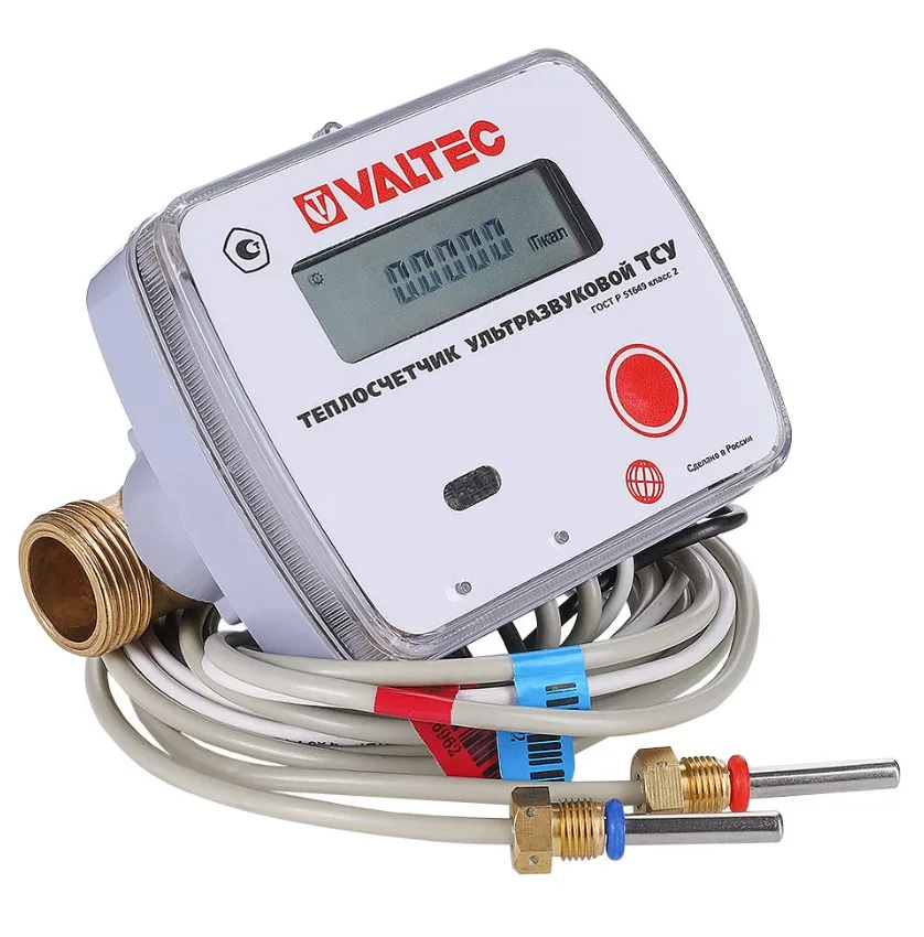 Теплосчетчик ультразвуковой VALTEC ТСУ, Ду15, без интерфейса, 0,6 м3/час (на подающий тр.)