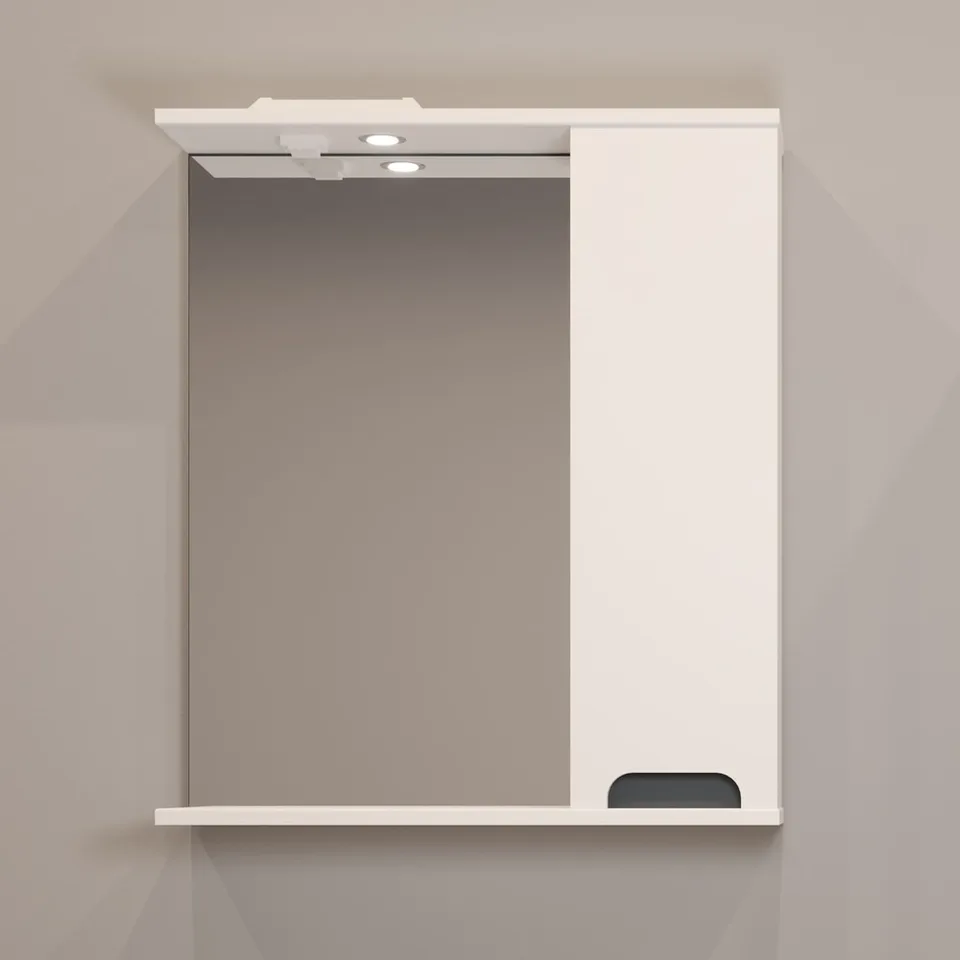 Зеркальный шкаф EvaGold  75  № 4 "Веста" белый/графит Pur-клей