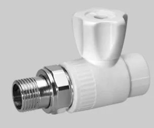 Кран шаровый радиаторный прямой 20х1/2" НР (латунный шар) (белый) (60) (KALDE)