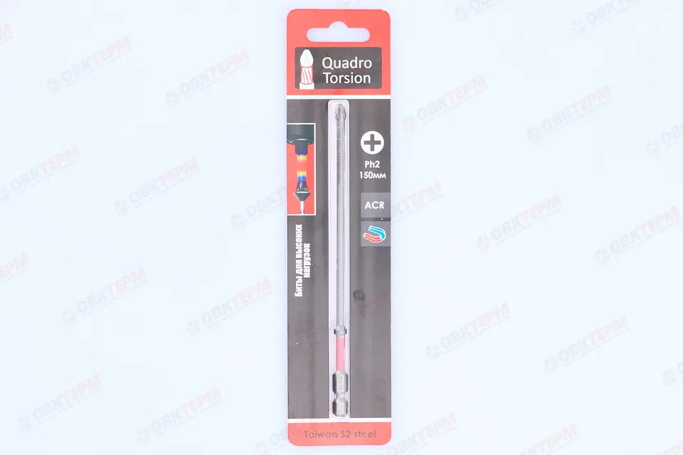 Бита 1/4" E6,3 магн., S2, ACR PH2-150мм Quadro Torsion