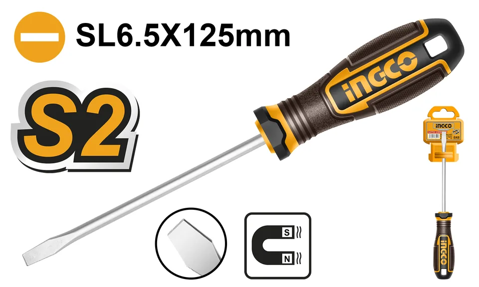 Отвертка плоская SL6.5x125 INGCO HSDSL6125 INDUSTRIAL