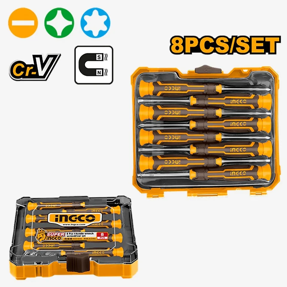 Набор прецизионных отверток 8 шт INGCO HKSD0818 INDUSTRIAL