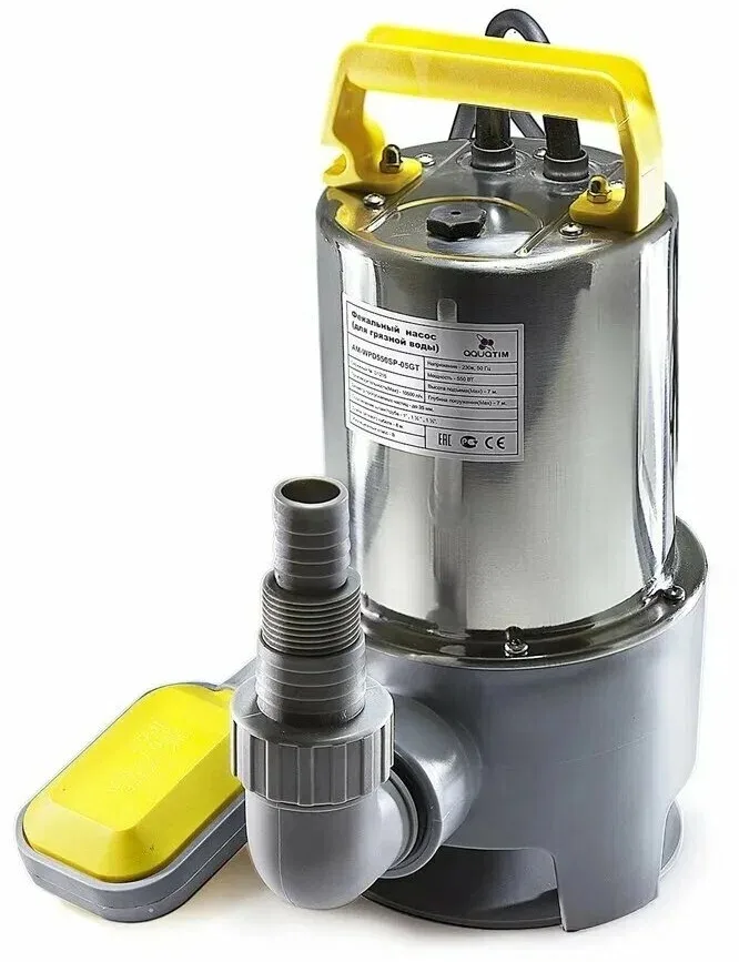 Фекальный насос AQUATIM корпус нерж +пластик (750Вт/200л,8м) д.к.8м (1шт)