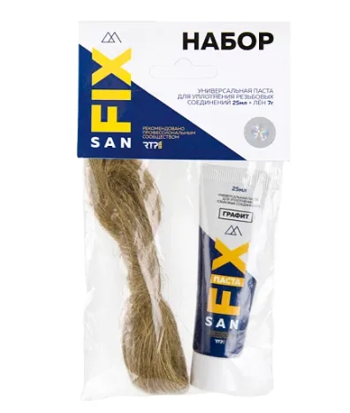 Паста уплотнительная графит 25г туба + 7г лён SANFIX