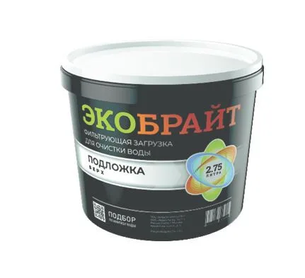 Кварц Экобрайт ПОДЛОЖКА верх (ведро 2,75 л) - песок кварцевый фр. 0,8-2,0мм АКВАБРАЙТ