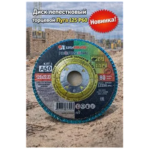 Диск лепестковый торцевой Луга 125 Р60(арт 1-07-000016)
