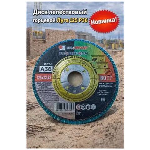 Диск лепестковый торцевой Луга 125 Р36 (арт 1-07-000014)