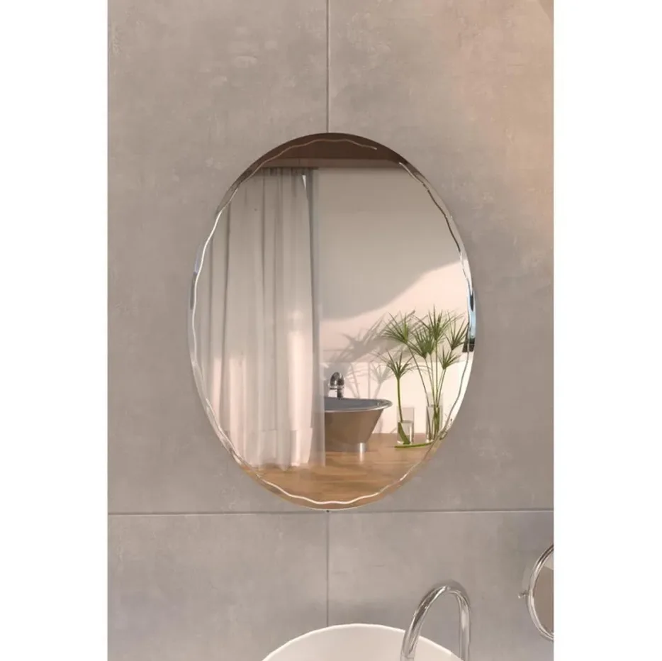 ZERIX FUSION MOZ02-45x60 Зеркало настенное овальное с декором