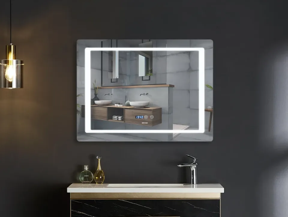 MIXXUS STYLE MR03-70x50 Зеркало с LED Touch, Anti-fog, димером, регулятором яркости, часами
