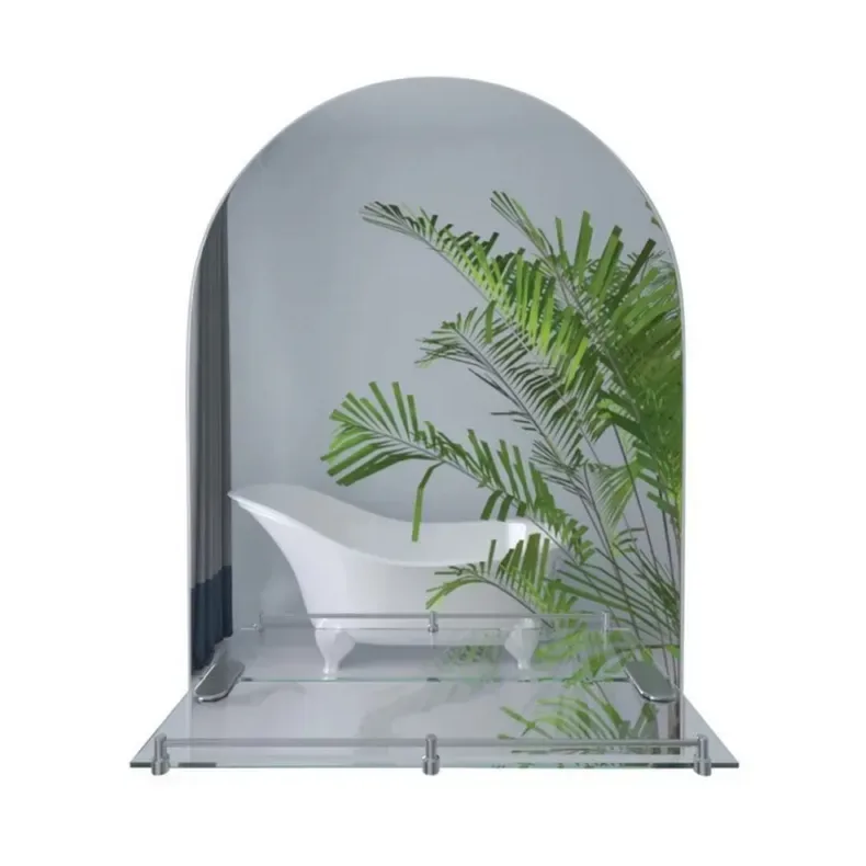 ZERIX LAGUNA MRZ03-50x70x11 Зеркало настенное прямоугольное  с дугообразным верхом и полкой