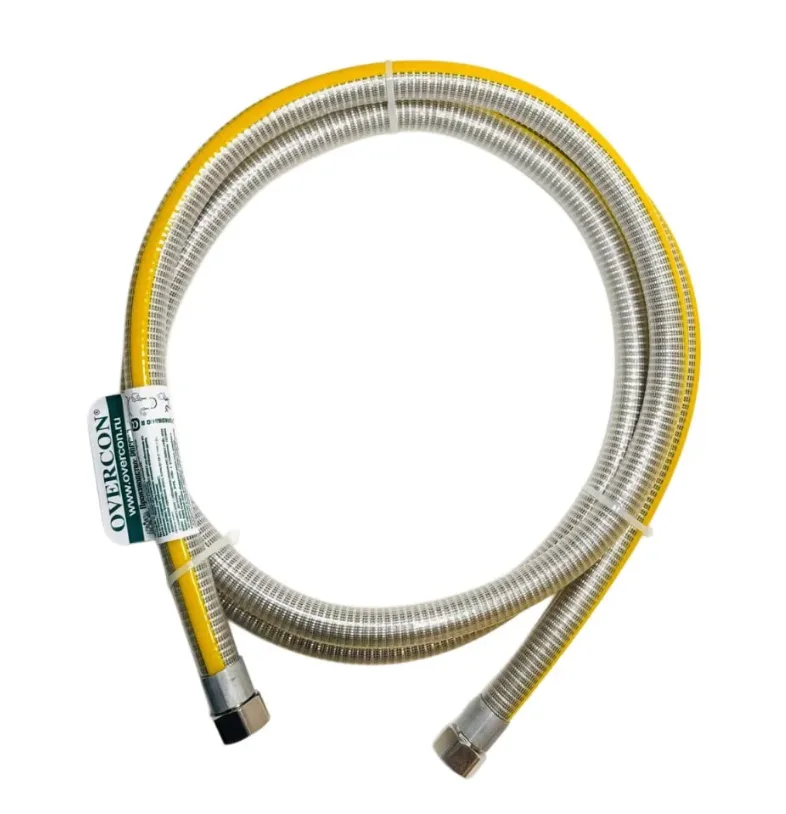Сильфонная подводка вода/газ  ПВХ обол. "OVERCON" 1/2 ГГ 150см (20/1)
