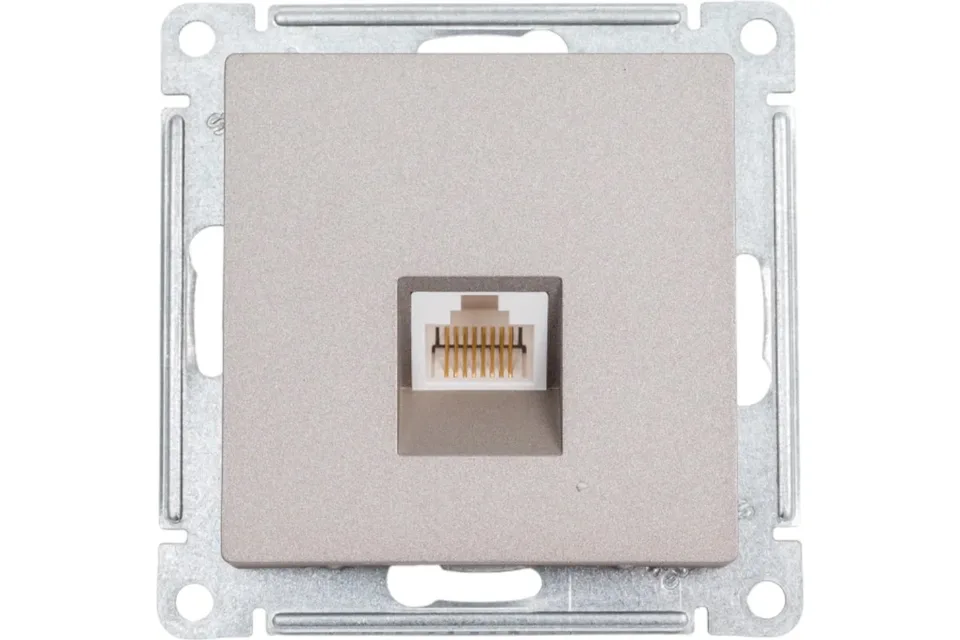 Механизм компьютерной розетки Atlas design RJ45 шампань Systeme Electric