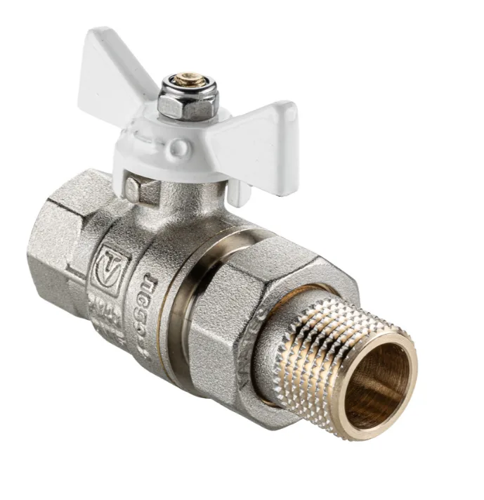 Кран шаровый с американкой      Valtec     1/2"  ВН ( белая рукоятка) BASE ГОСТ   (10/60)