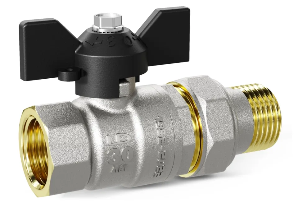 Кран шаровый с американкой LD Pride 1/2" бабочка