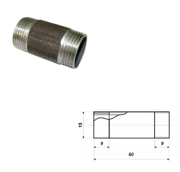 Ниппель д.15 1/2 " стальной (400)