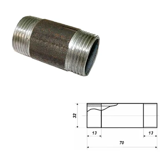 Ниппель    д.32     1 1/4 "стальной       (100)