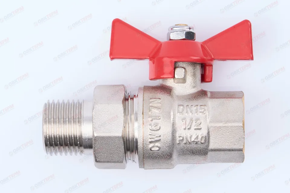 Кран шаровый с американкой Valtec 1/2" ВН бабочка (160/10)