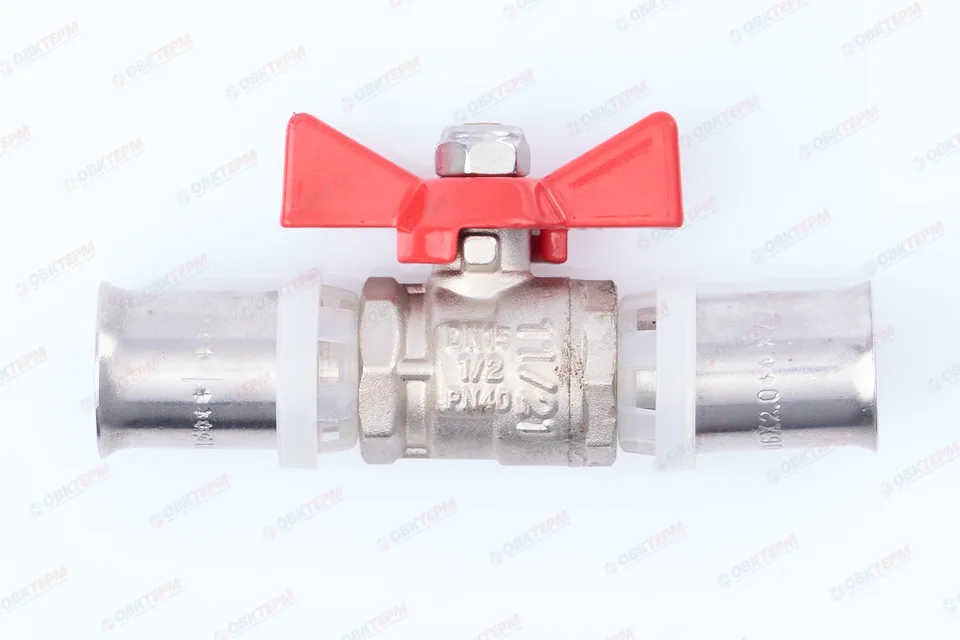 Кран шаровый        Valtec       под пресс, рукоятка бабочка 16      (12уп/192ящ))