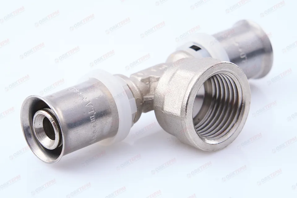 Тройник  пресс с переходом на вн. р. Valtec 16*1/2*16      (10уп/80ящ)