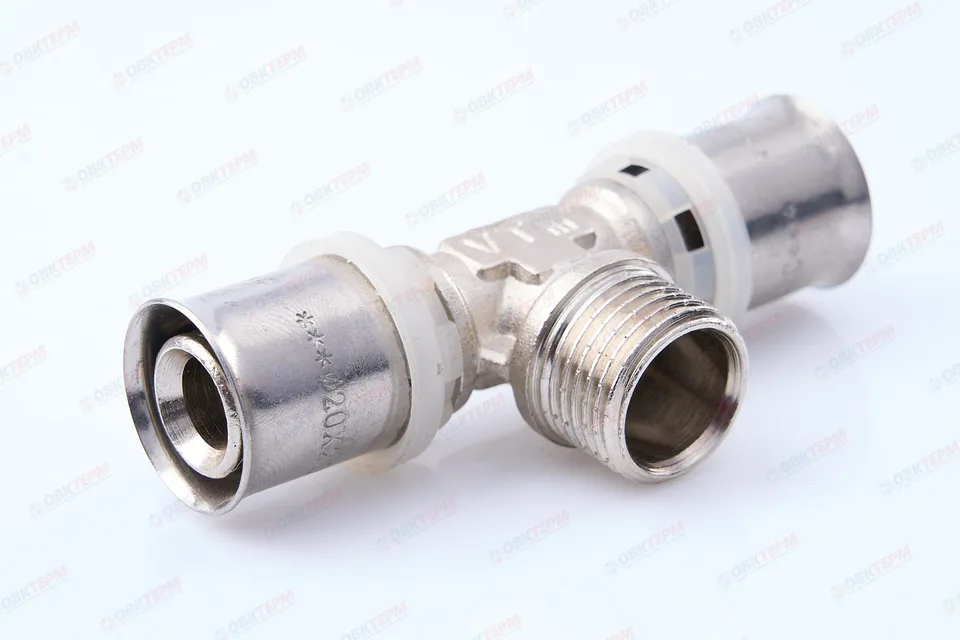 Тройник пресс с переходом на нар. р. Valtec 20*1/2*20 (10уп/60ящ)