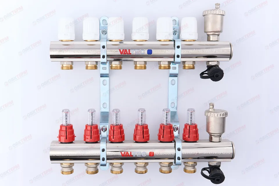 Коллект. группа  Valtec со встр. расход. в сборе  1*6 вых. Еврок.3/4