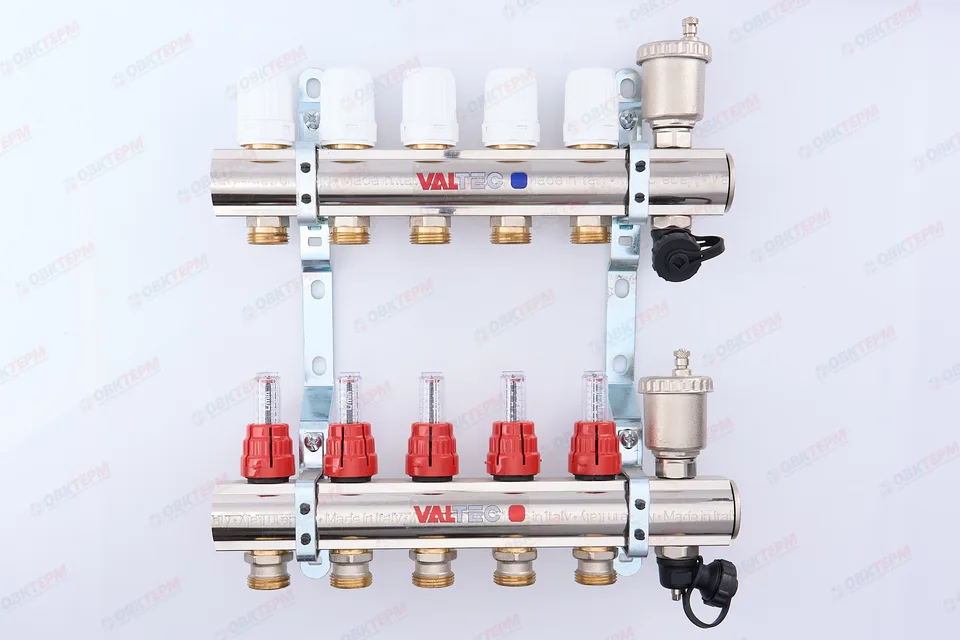 Коллект. группа  Valtec со встр. расход. в сборе  1*5 вых. Еврок.3/4
