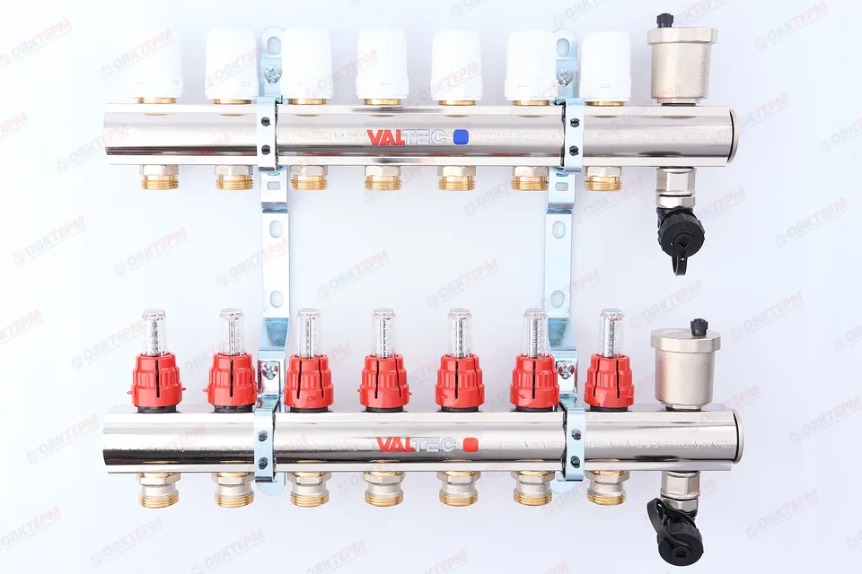 Коллект. группа Valtec со встр. расход. в сборе 1*7 вых. Еврок.3/4