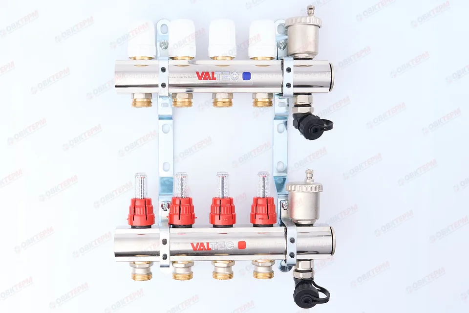 Коллект. группа  Valtec со встр. расход. в сборе  1*4 вых. Еврок.3/4