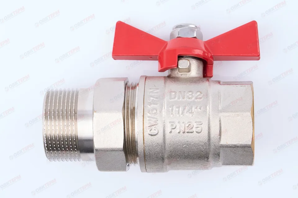 Кран шаровый с американкой      Valtec   1 1/4"  ВН   бабочка         (4/36)