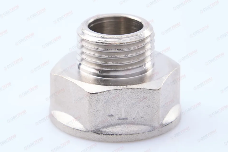 Переходник     3/4" в  -  1/2" н     никель     (Valtec)   (170ящ/10шт)
