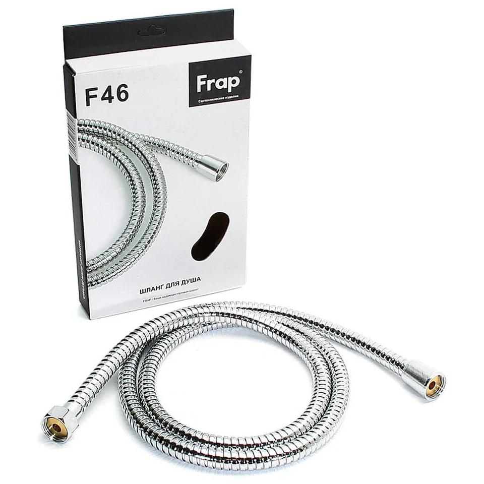 Шланг д/душа FRAP F46 хром /150см /металл (60 шт)