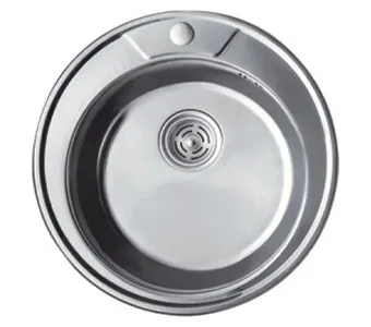 Мойка FRAP 0.8 мм  FD490круглая 49*18 декор  (6 кр)
