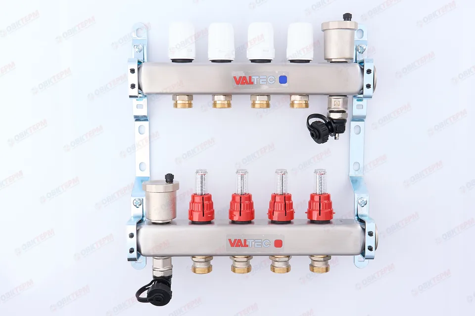 Коллект. БЛОК Valtec НЕРЖ в сборе 1* 4 вых. Еврок.3/4
