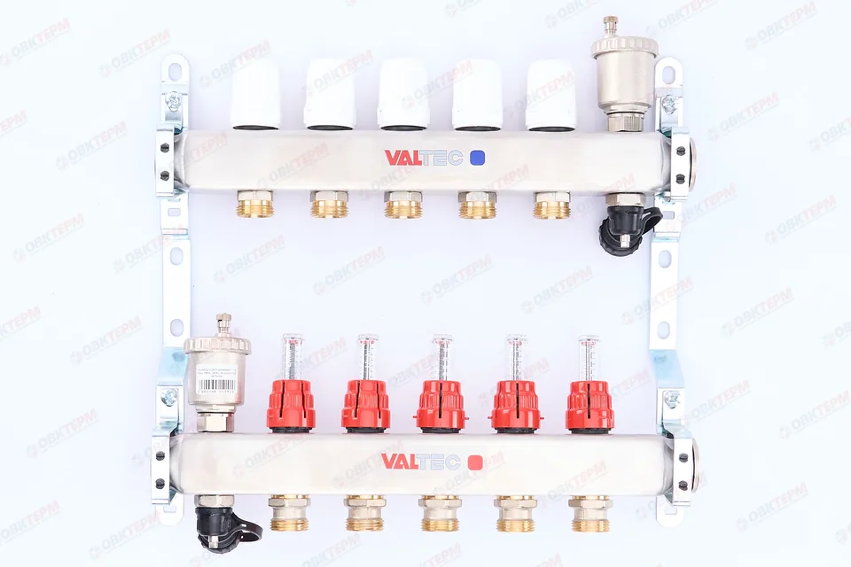 Коллект. БЛОК  Valtec НЕРЖ в сборе 1* 5 вых. Еврок.3/4