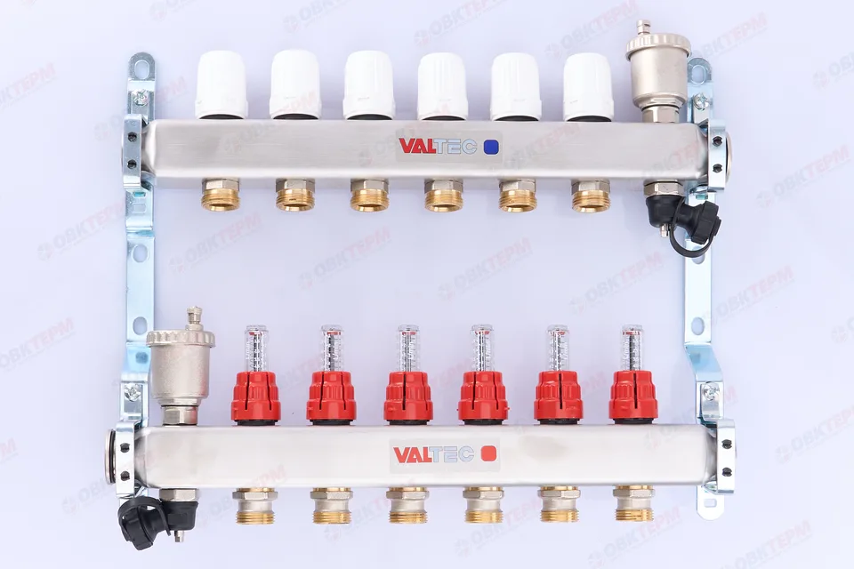 Коллект. БЛОК  Valtec НЕРЖ в сборе 1* 6 вых. Еврок.3/4