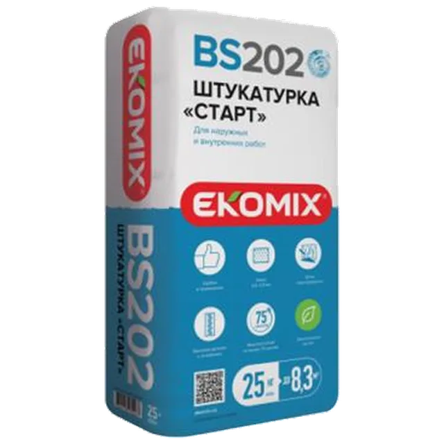 Смесь Экомикс "Штукатурка Старт" BS 202 /25 кг