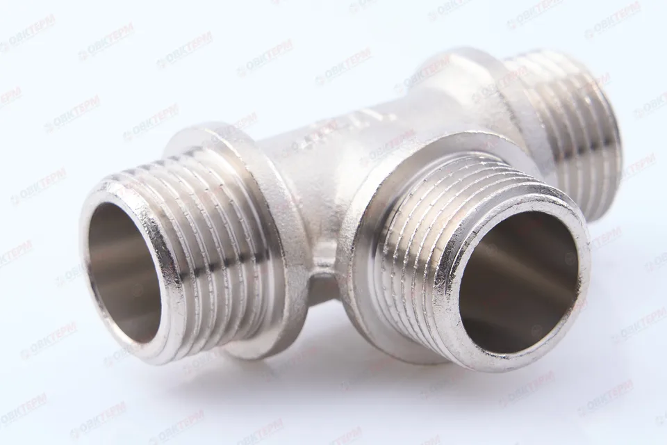 Тройник     1/2" ннн      никель    (Valtec)   (90ящ/10шт)