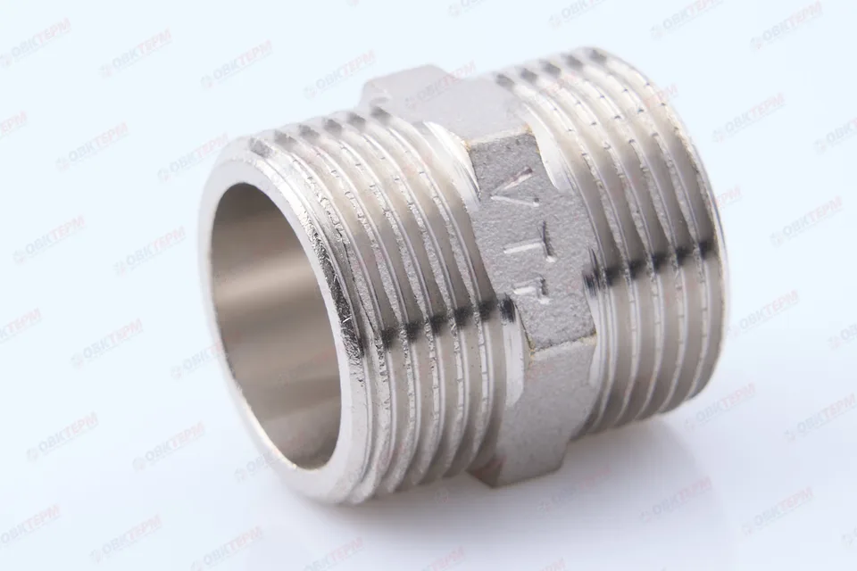 Ниппель 3/4" никель (Valtec) (200ящ/10шт)