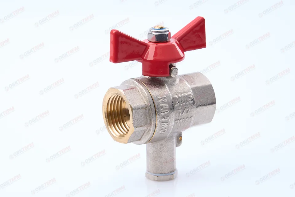 Кран шаровый         Valtec  для подключения датчика температуры 1/2"