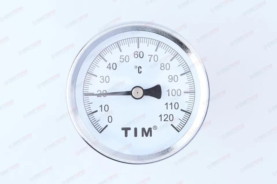 Термометр с гильзой 1/2" TIM (D63мм/120*C/L50мм)  Y-63A-50-120   (1шт/60ящ)