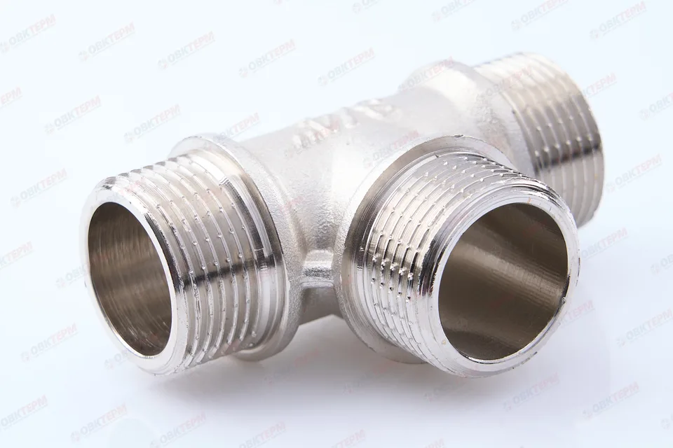 Тройник 3/4" ннн никель (Valtec) (60ящ/10шт)