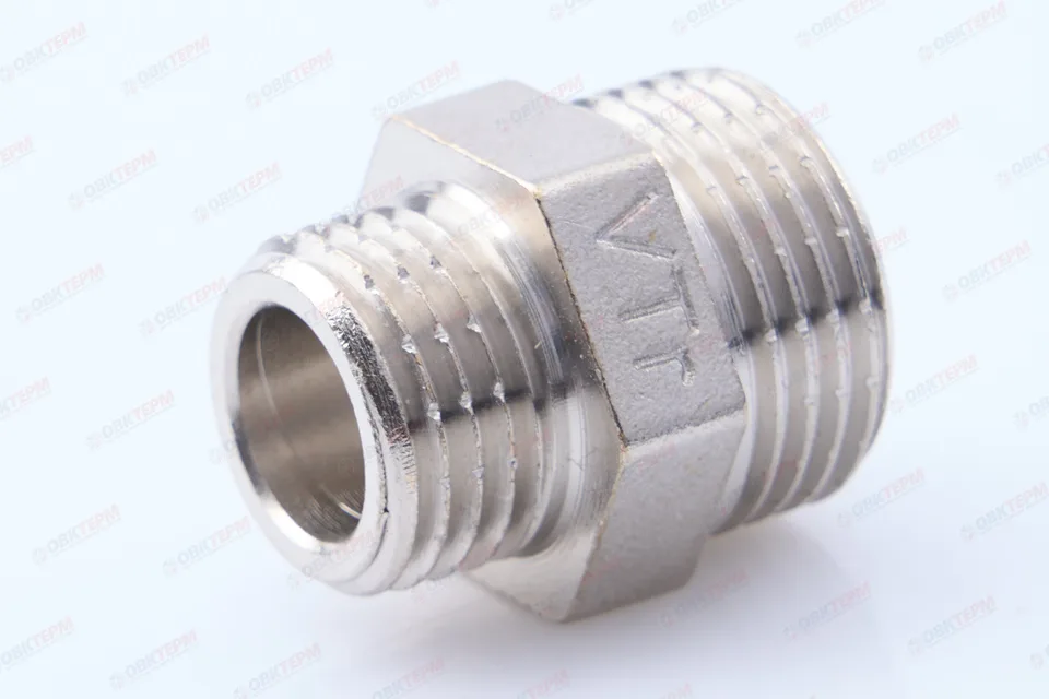 Ниппель 1/2" н - 1/4" н никель (Valtec) (400ящ/10шт)