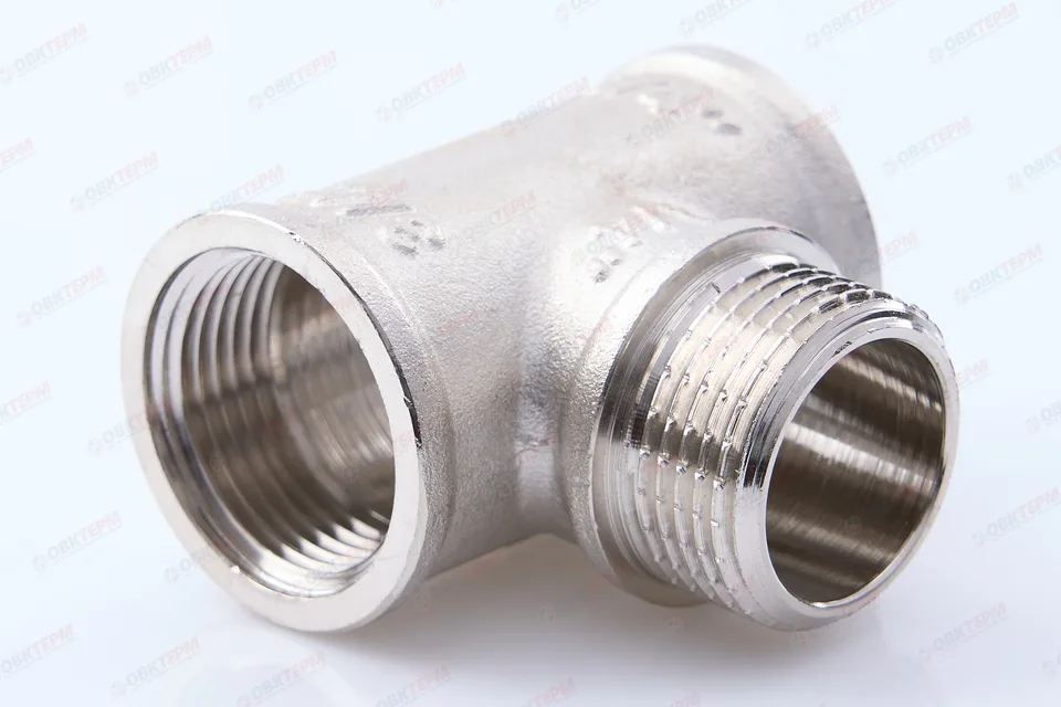 Тройник 3/4" внв никель (Valtec) (50ящ/10шт)