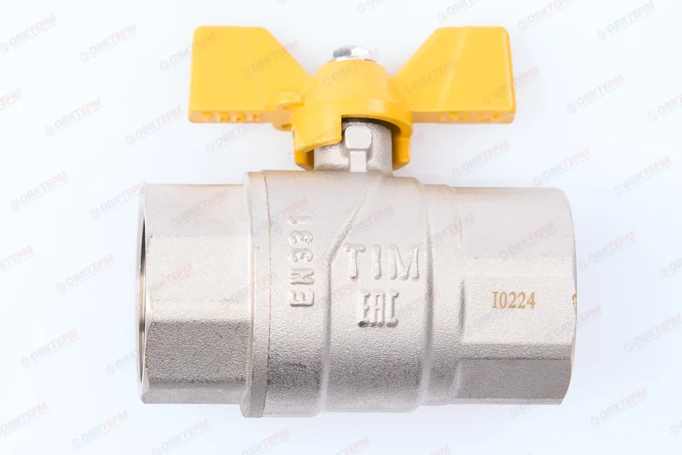 Кран шаровый   ГАЗОВЫЙ      TIM   бабочка       1" ВВ   (8шт/32ящ)