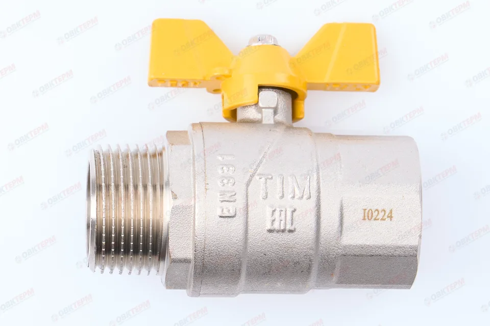 Кран шаровый ГАЗОВЫЙ TIM бабочка 1" ВН (8шт/32ящ)
