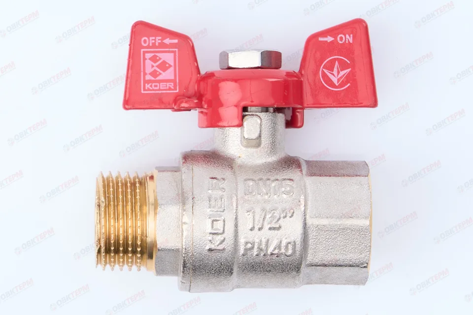 Кран шаровый KOER 1/2" ВН бабочка усиленный (96/24 шт)