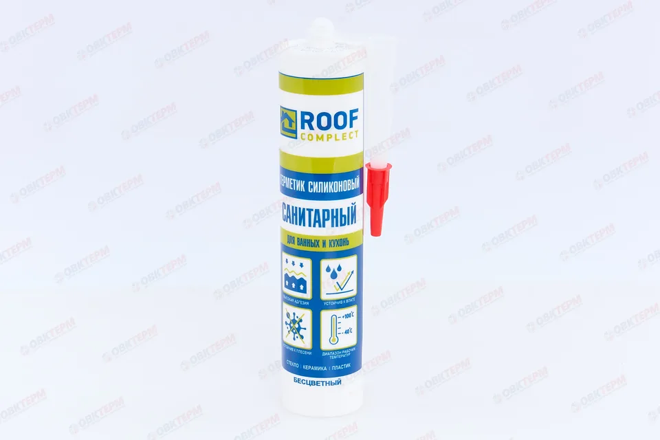 Герметик силиконовый Санитарный бесцветный 260 мл (24шт/уп) Roof Complect/Daxmer